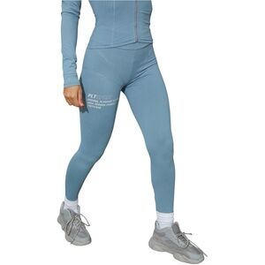 NWT Prettylittlething Steel Blue Stitch Detail Gym Leggings US Size 6